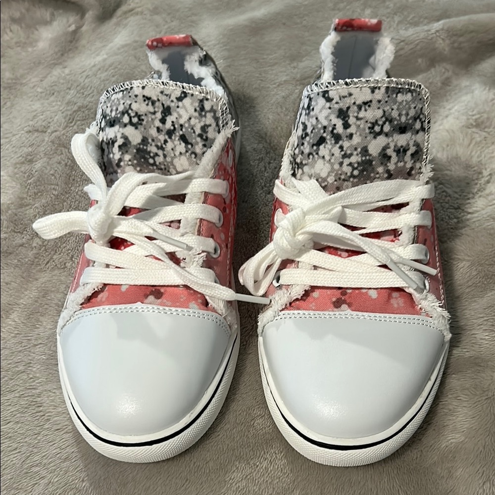 Stylish Pink and White Kids Sneakers